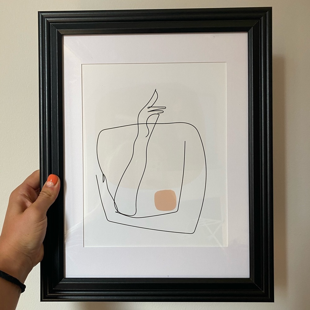 Abstract female set of 3 framed prints